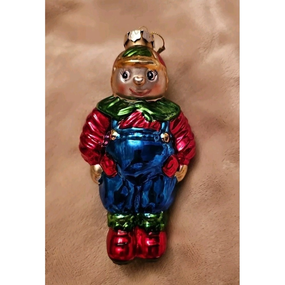 Vintage TWEEDLE DUM Character Christmas Ornament Hand Blown Mercury Glass